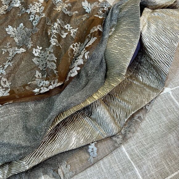 Rene Ruiz Neiman Marcus Sweetheart Metallic Lace Formal Dress Gold Women’s 18 - Picture 13 of 16